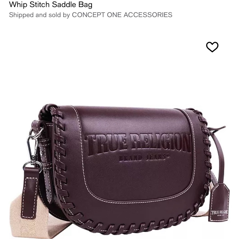 True Religion women’s Dark Brown Leather Messenger Bag - Picture 2 of 7